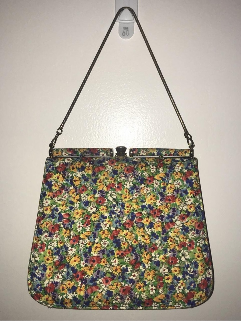 Vintage Floral Structured Handbag - Picture 2 of 3